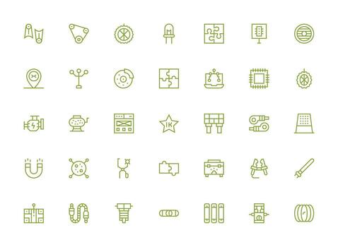 componente diseño íconos presentando 35 en regular limpiar línea estilo limpiar icono paquete vector