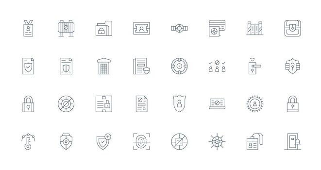 32 Thin Line Vectors for Access Control Theme Neat Icon Set