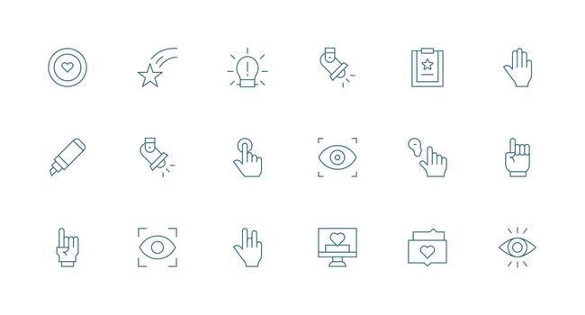 Highlight Set with 18 Minimal Line Icons Digital Product Icons for Fast Delivery vector