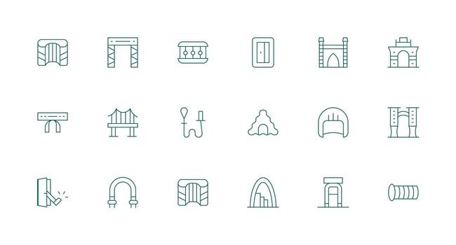 Passage Set with 18 Minimal Line Icons Clear and Concise Icon Set Collection vector
