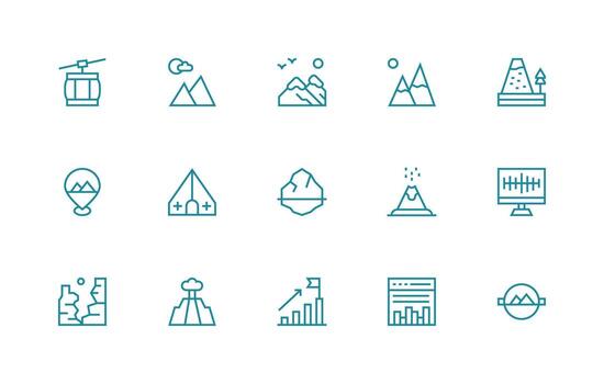 15 Regular Line Designs for Peak Icons UI and UX Focused Icon Collection vector