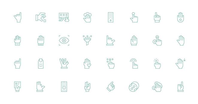32 Icons for Select in Thin Line Format Display Icon Pack vector