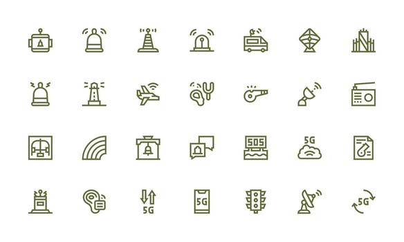 Signal featuring 28 Icons in Bold Line Design Multi-Style Icons for Creative Projects vector