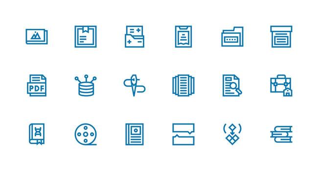 archivo diseño íconos presentando 18 en fuerte carrera línea estilo estilo icono conjunto vector