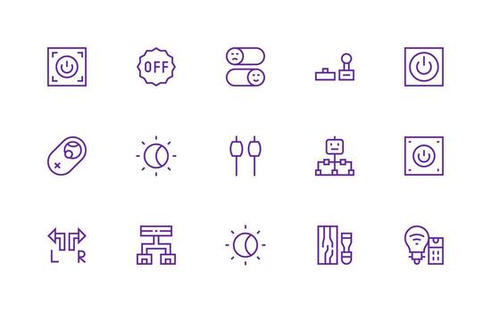 15 Regular Line Style Icons from Switch Collection Functional Icon Series vector