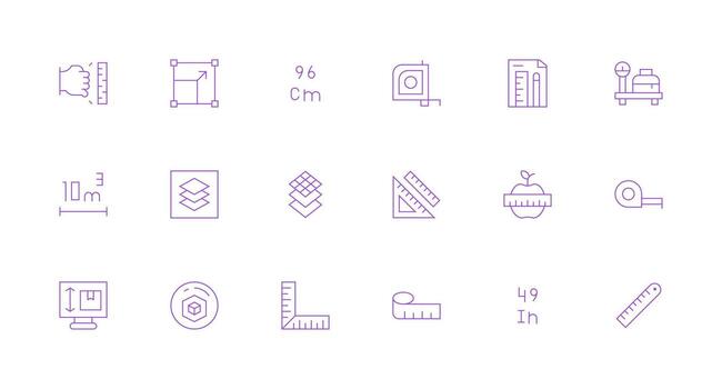 18 mínimo línea vectores para dimensión tema multi-estilo íconos para creativo proyectos