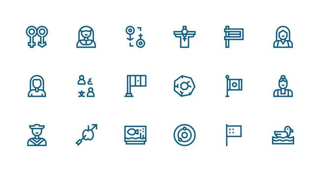 Strong Stroke Line Style Representation Icons with 18 Vectors All Device Compatible Icon Set