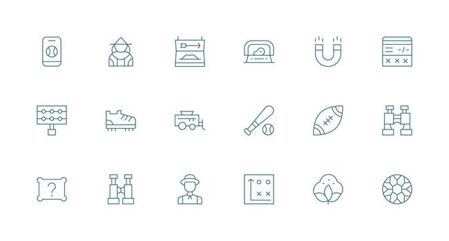 Minimal Line Icons from Field Set with 18 Vectors Pixel Perfect Icon Set