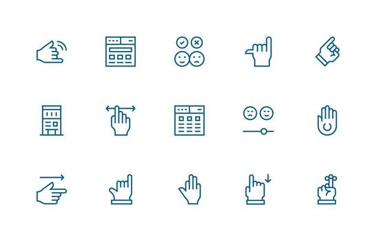 Ux Set with 15 Regular Line Icons Reusable Icon Set vector
