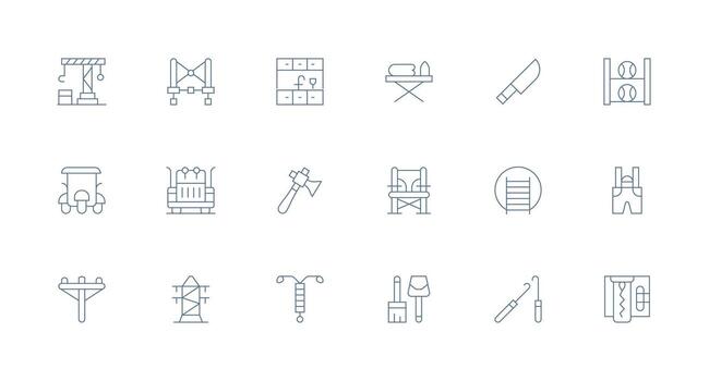 18 mínimo línea vectores para utilidad tema escalable íconos para todas temas