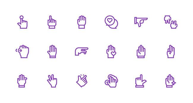 Select Design Icons featuring 18 in Strong Stroke Line Style Professional Icon Set vector