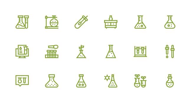 prueba tubo conjunto con 18 fuerte carrera línea íconos lleno icono biblioteca para ui diseñadores vector