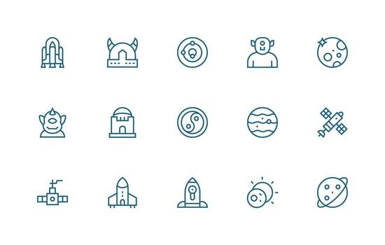 Regular Line Icons from Cosmos Set with 15 Vectors Fully Editable Icon Set for Web