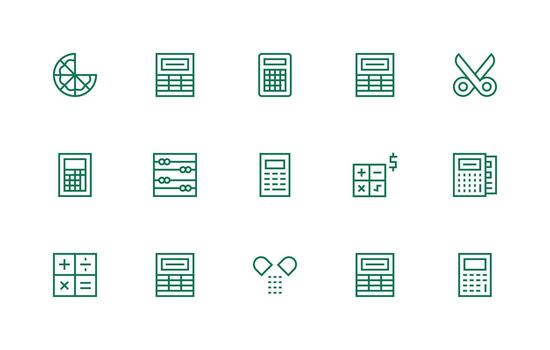 15 regular línea diseños para dividir íconos de múltiples fines icono paquete para plantillas vector