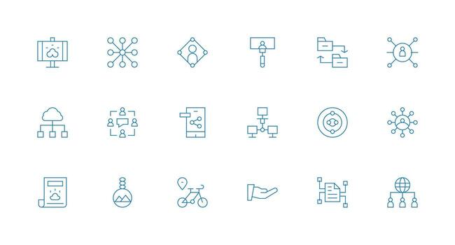 18 Minimal Line Style Icons from Sharing Collection UI-Ready Icon Collection vector