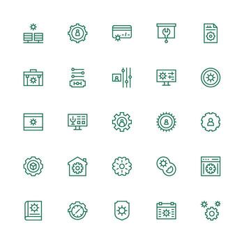 Customization Icon Collection with 25 Medium Stroke Outline Designs Well-Structured Icons for Creative Use vector