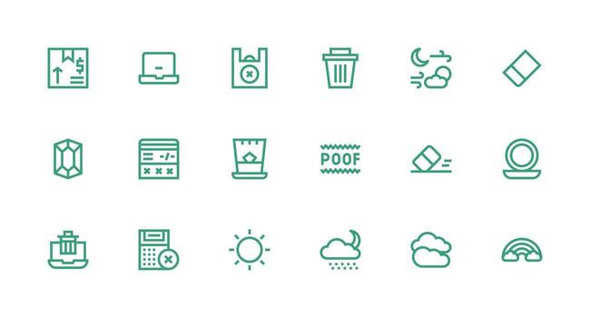 Strong Stroke Line Style Clear Icons with 18 Vectors Scalable Icons for All Themes