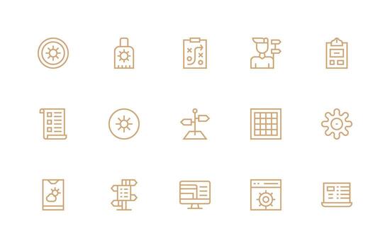 15 Regular Line Vectors for Options Theme Functional Icon Series