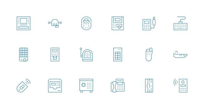 18 mínimo línea vectores para teclado tema basado en temas icono paquete