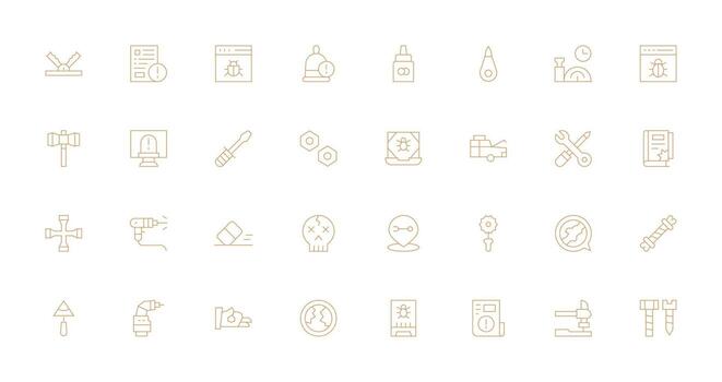 reparar presentando 32 íconos en Delgado línea diseño lleno icono biblioteca para ui diseñadores vector