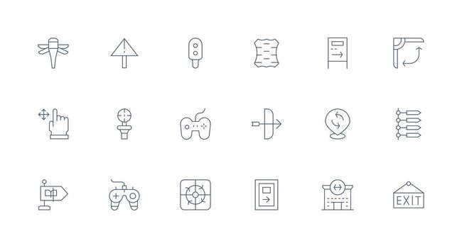 18 Minimal Line Icons for Directional Graphics Interface Icons for Daily Use vector