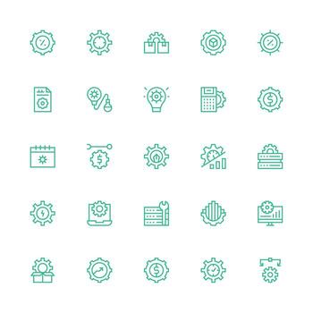 Optimization Set with 25 Medium Stroke Outline Icons Interface Icons for Daily Use vector