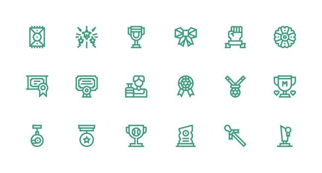 18 Icons for Accolade in Strong Stroke Line Format Scalable Icon Pack vector