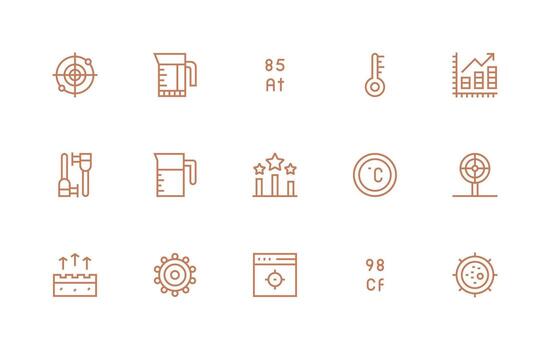 Regular Line Icons from Metric Set with 15 Vectors Simplified Icon Pack for Visual Tools