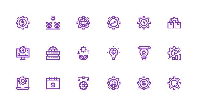 Strong Stroke Line Style Optimization Icons with 18 Vectors Style Icon Set