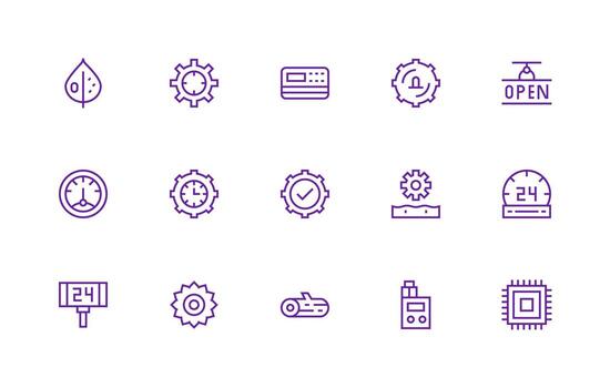 15 regular línea vectores para Operacional tema sencillo íconos para interfaz y wireframes