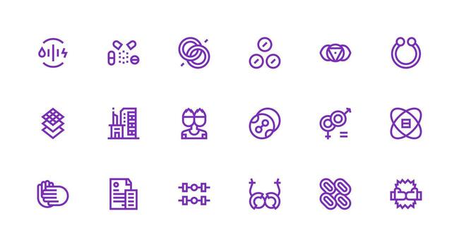 Combined Icon Set with 18 Strong Stroke Line Graphics UI and UX Focused Icon Collection vector