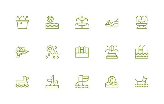 Splash Visual Pack containing 15 Regular Line Icons Scalable Icons for All Themes vector