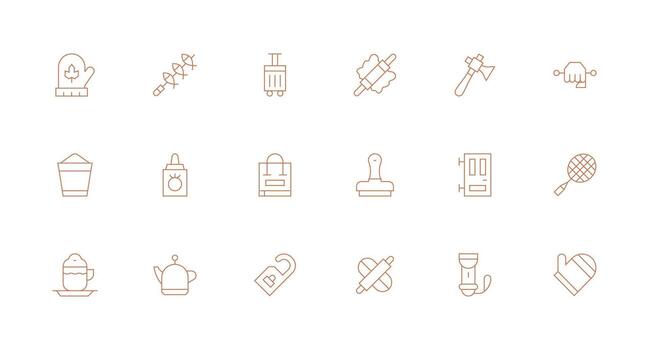 encargarse de diseño íconos presentando 18 en mínimo línea estilo diseño icono colección vector