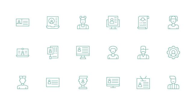 mínimo línea estilo cuenta detalles íconos con 18 vectores completar icono haz para web diseño