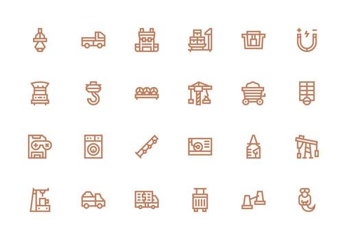 Load Set with 24 Thick Line Line Icons Clear and Concise Icon Set Collection vector