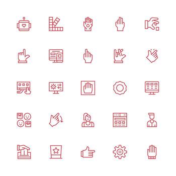 Ui Icon Collection with 25 Medium Stroke Outline Designs Minimal Icon Set for Interface Projects vector