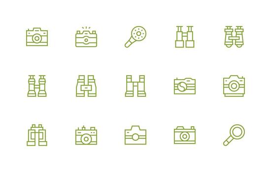 Regular Line Icons from Viewfinder Set with 15 Vectors Functional Icon Series