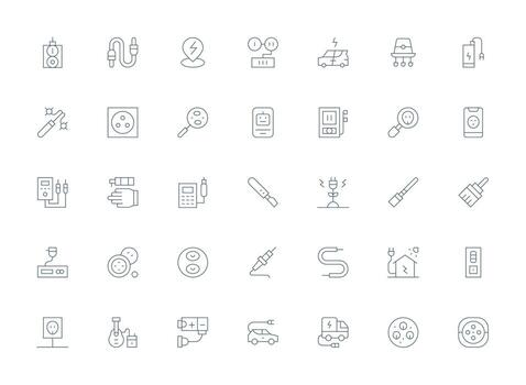 Light Line Icons from Plug Set with 35 Vectors Interface Icons for Daily Use