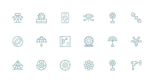 Rotating Icon Collection with 18 Minimal Line Designs Editable Icon Collection vector