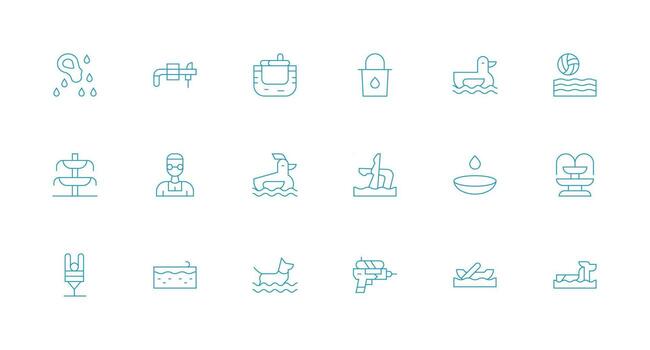 Splash Set with 18 Minimal Line Icons Scalable Icons for Cross-Platform Interfaces vector
