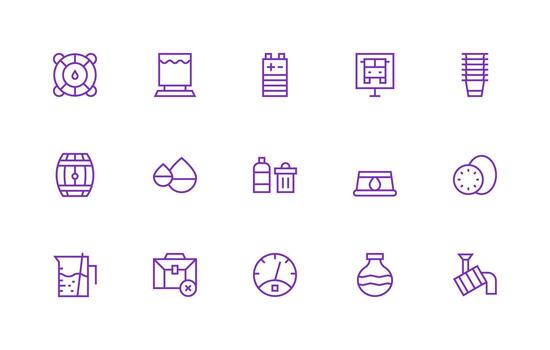 15 Regular Line Vectors for Full Theme Reusable Icon Set