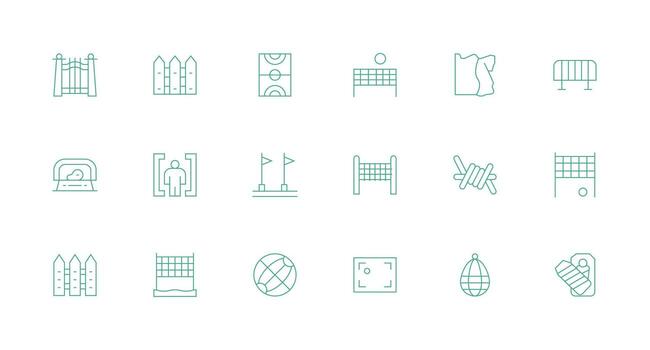 18 Minimal Line Style Icons from Boundary Collection Web Icon Collection vector