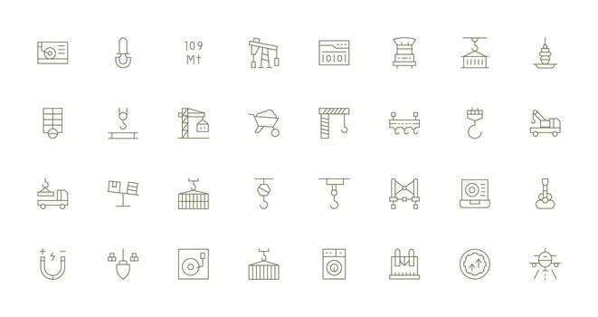 Thin Line Icons from Load Set with 32 Vectors Simple Icon Pack
