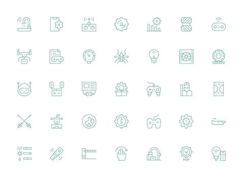 Light Line Icons from Control Set with 35 Vectors High-Resolution Icons for Any Platform