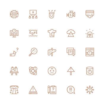 25 Medium Stroke Outline Icons for Problem Graphics Fully Editable Icon Set for Web vector