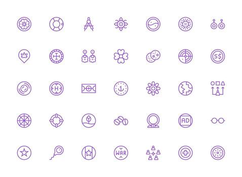 circulo visual paquete conteniendo 35 regular limpiar línea íconos limpiar conjunto para diseño prototipos vector