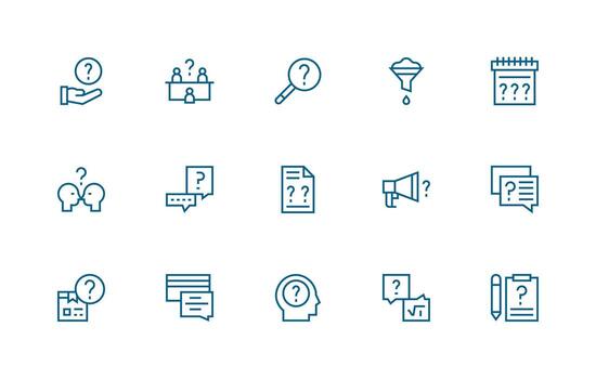 Clarification featuring 15 Icons in Regular Line Design Multi-Purpose Icon Pack for Templates vector