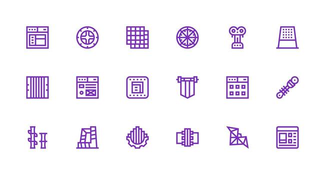 18 marco de referencia íconos en fuerte carrera línea estético web y aplicación icono paquete colección vector