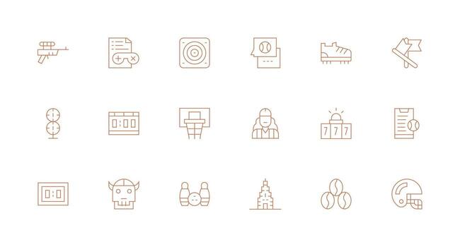 18 Minimal Line Icons for Game Graphics Complete Icon Bundle for Web Design vector
