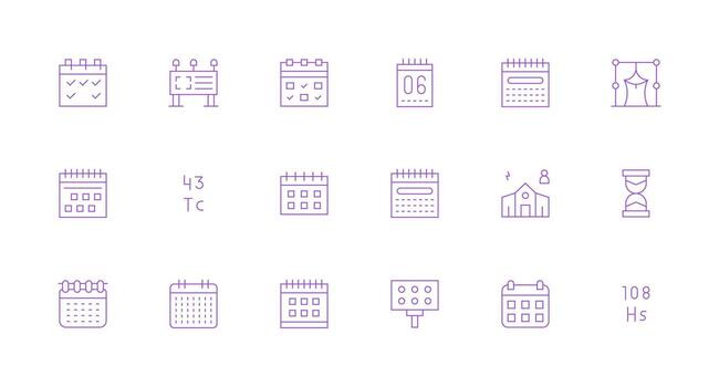 18 Icons for Events in Minimal Line Format Flexible Icon System for Web Interfaces vector